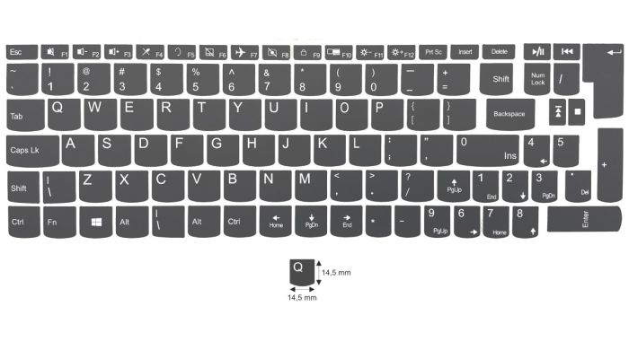 N23 Etiquetas adhesivas Lenovo - kit grande - fundo cinza - 14,5:14,5mm