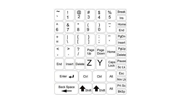 Pegatinas para teclado – pack mediano – fondo blanco
